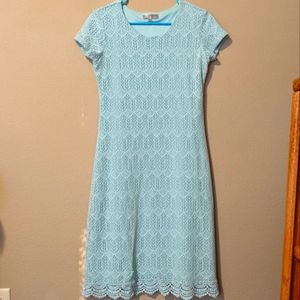 DownEast Peaceful Lace dress in blue, size 12